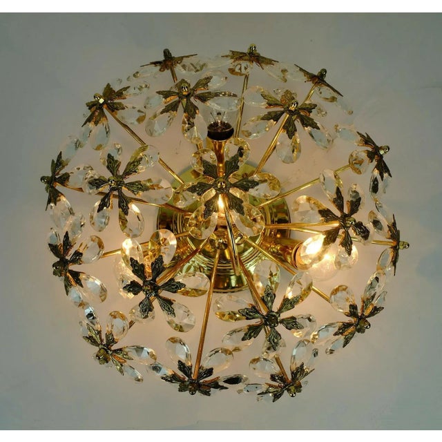 Crystal Glass & Brass Gold Plated Lamp by Christoph Palme for Palwa, 1970s For Sale - Image 11 of 12