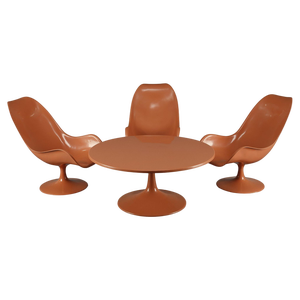 Tulip Chairs and Coffee Table, 1970s, Set of 4