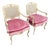 Vintage French Provincial Pink Velvet and Cain Back Chairs - A Pair For Sale