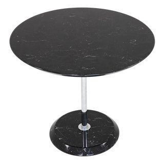 Round Coffee Table in Black Marquinia Marble, 1970s For Sale