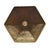Vintage Solid Brass Hexagonal Candlestick With Faceted Stem, Mid-Century Modern For Sale - Image 4 of 4