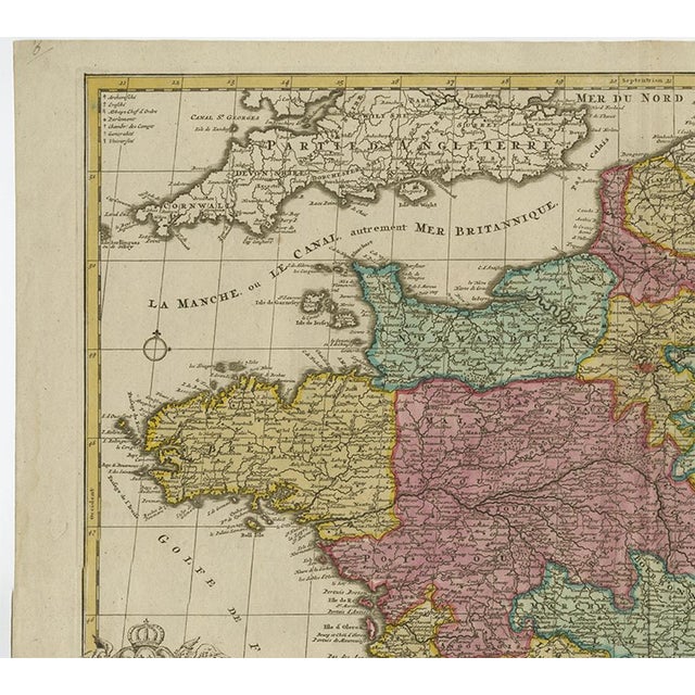 Antique Hand-Colored Map of France by J.B. Elwe, 1792 For Sale - Image 4 of 9