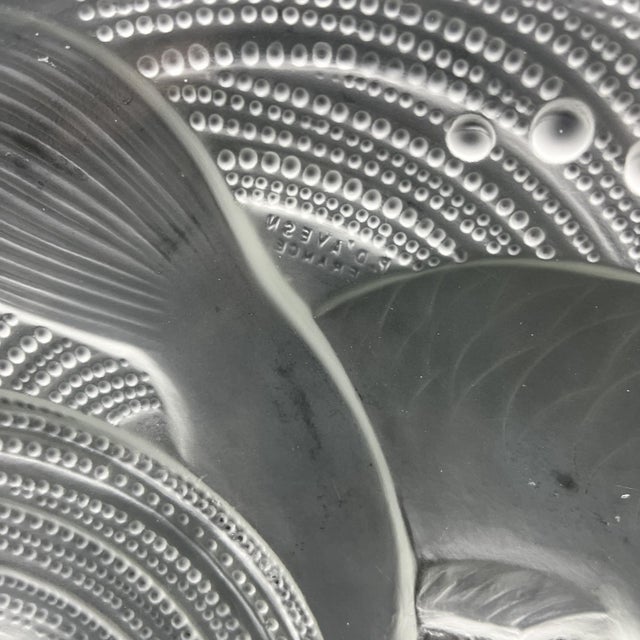 Frosted Pressed Glass Cup with Carp Fish Decoration by Pierre Davesn, 1930s For Sale - Image 13 of 18