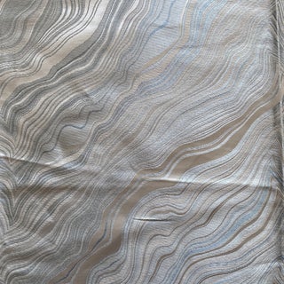 Zinc Textiles Blue Metallic Marble Fabric For Sale