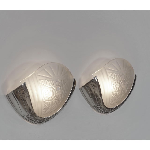 Art Deco French Art Deco Wall Sconces by Georges Viarmé 1930 France - A Pair For Sale - Image 3 of 11