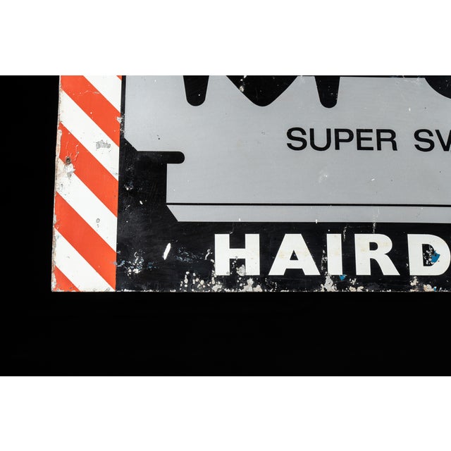 Vintage Wilkinson Sword Hairdresser Heavy Tin Litho Sign For Sale - Image 10 of 10