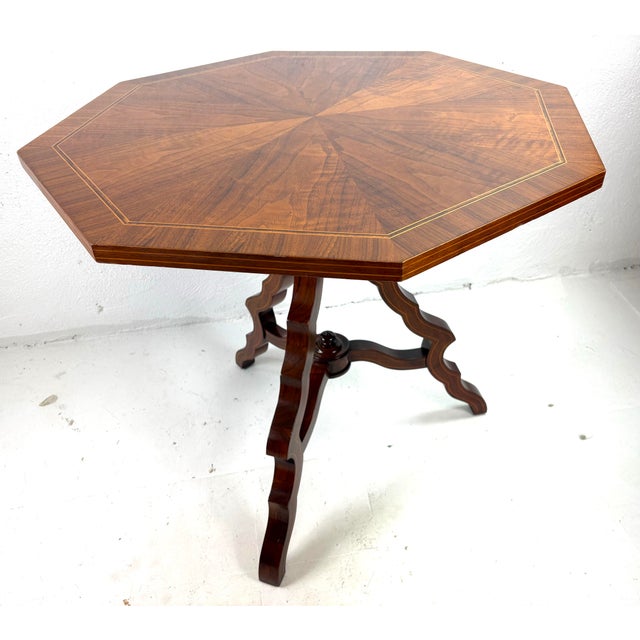 Brown Vintage Baker Furniture Company Walnut Side Table For Sale - Image 8 of 11