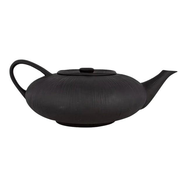 1980s Michael Aram Matte Black "Africana Collection" Teapot For Sale
