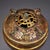 1940s Vintage Chinese Bronze Stemmed Incense Burner, Intricate Gold Inlaid Scroll & Geometric Motifs, Chinoiserie Archaic Censer For Sale - Image 5 of 10