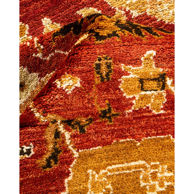 Textile Eclectic, One-of-a-Kind Hand-Knotted Area Rug - Orange, 5' 2" x 7' 9" For Sale - Image 7 of 8