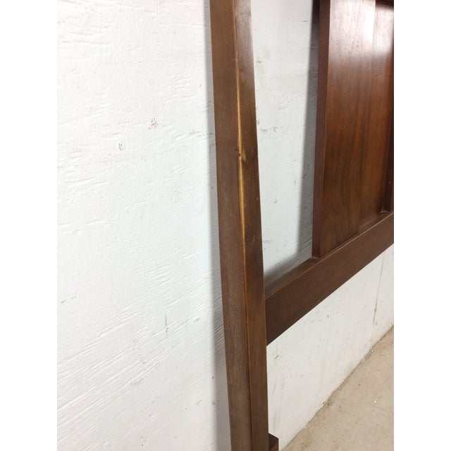 Mid Century Modern Walnut Headboard With Turned Wood Frame For Sale - Image 18 of 18