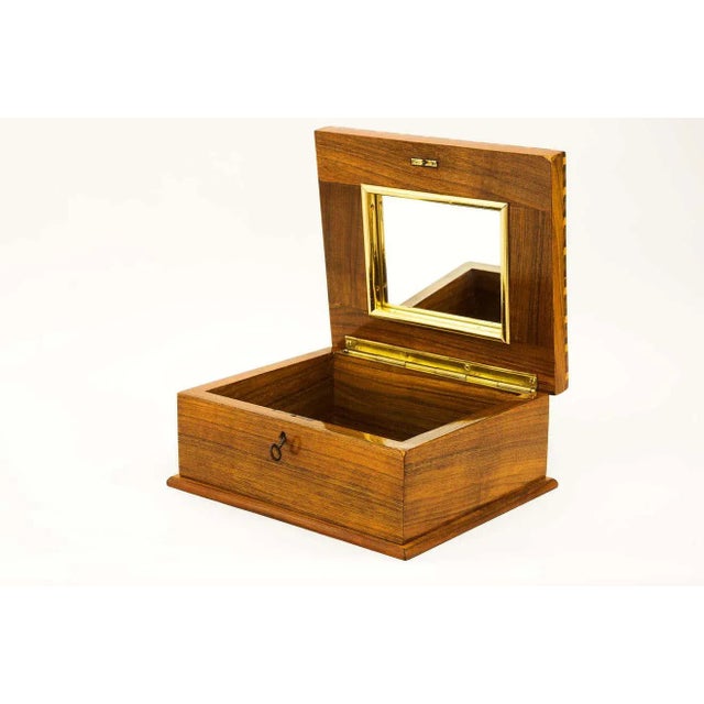 Jewelry box, circa 1950s Wood polished.