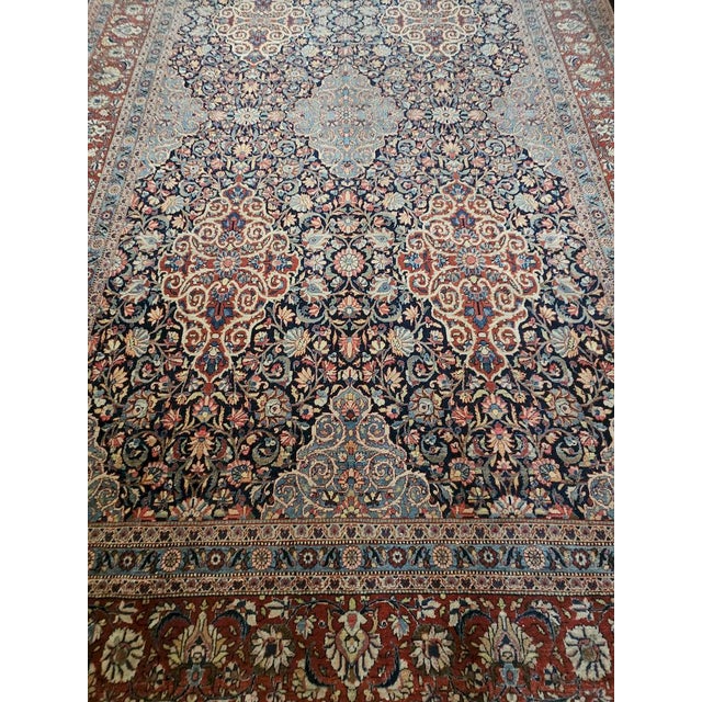 Large Antique Hand-Knotted Kashan Rug, 1930s For Sale - Image 6 of 13
