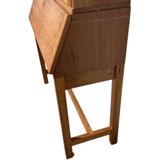 Wood 1970s Curt Wessel Shaker Large Cherry Drop Front Secretary Desk For Sale - Image 7 of 7