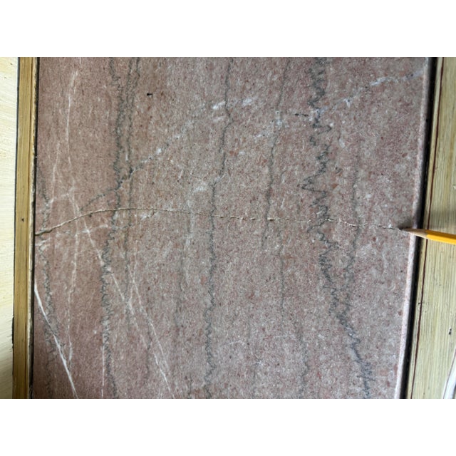 Antique French Country Style Painted Wood Cabinet With Glass Hutch & Marble Top Chest For Sale - Image 12 of 12