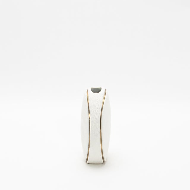Modern Shagreen Vase With Brass Details by R&y Augousti For Sale - Image 3 of 7