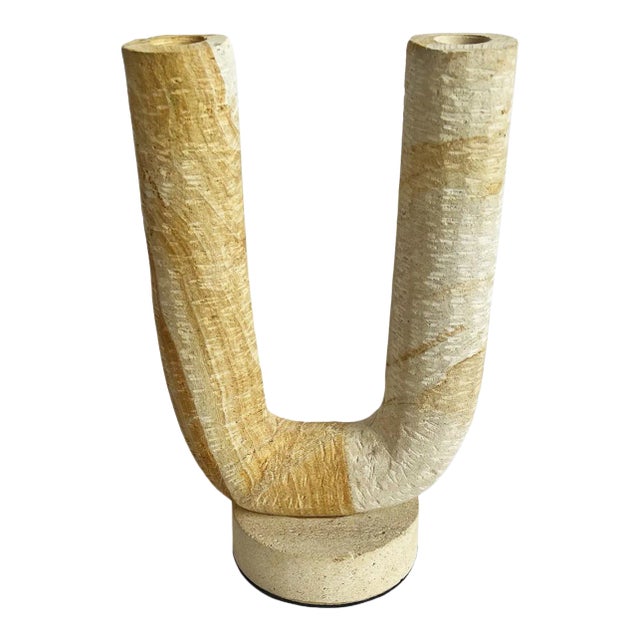 Palomino Sandstone Candle Stand For Sale