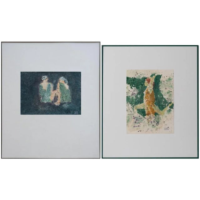 Joan Carles Roca Sans, The Dancers, 1920s, Watercolors, Set of 2 For Sale - Image 9 of 9