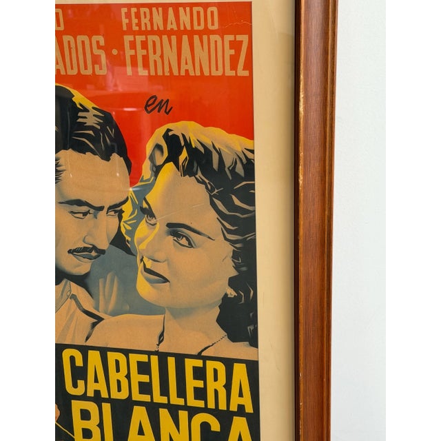 Wood Vintage “Cabellera Blanca” Framed Film Poster For Sale - Image 7 of 9