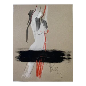 Hidden From View #5 Gesture Figurative Mixed Media Painting on Paper