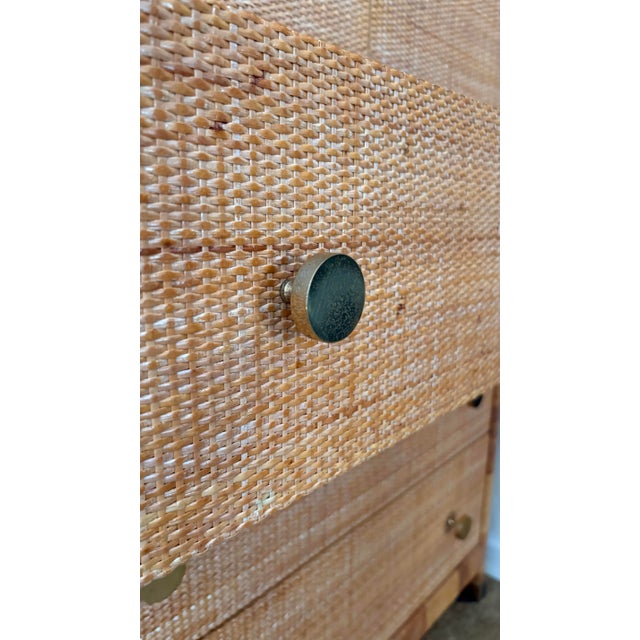 1970s Bielecky Brothers Unsigned Cane & Rattan Vintage Armoire or Cabinet For Sale - Image 10 of 12