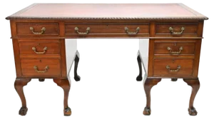 Chippendale Desk Writing Table Pedestal, 1890s