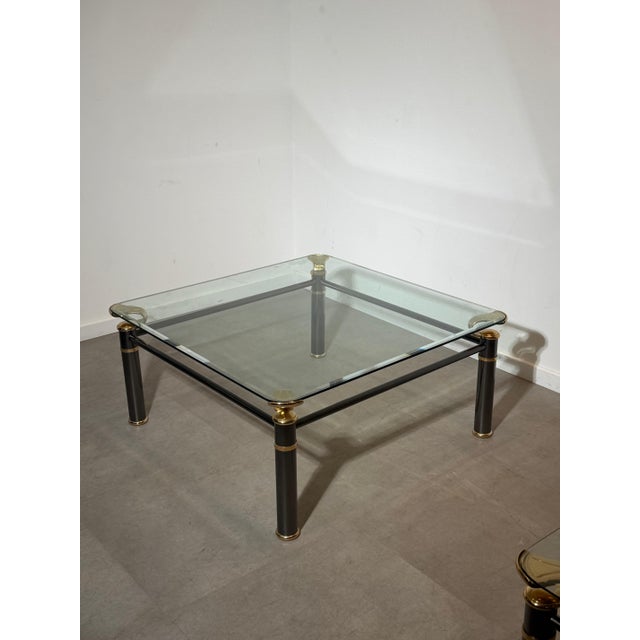 Metal Regency Coffee Table with Glass Top For Sale - Image 7 of 7
