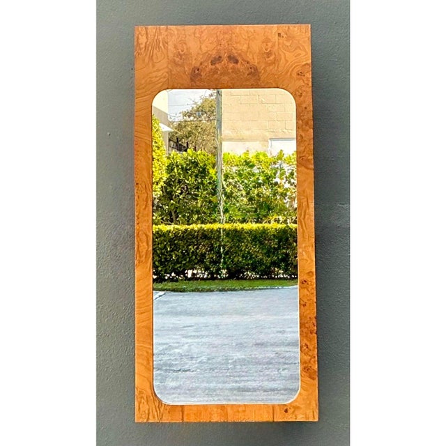 Wood Vintage Lane Altavista Burl Wood Mirror For Sale - Image 7 of 9