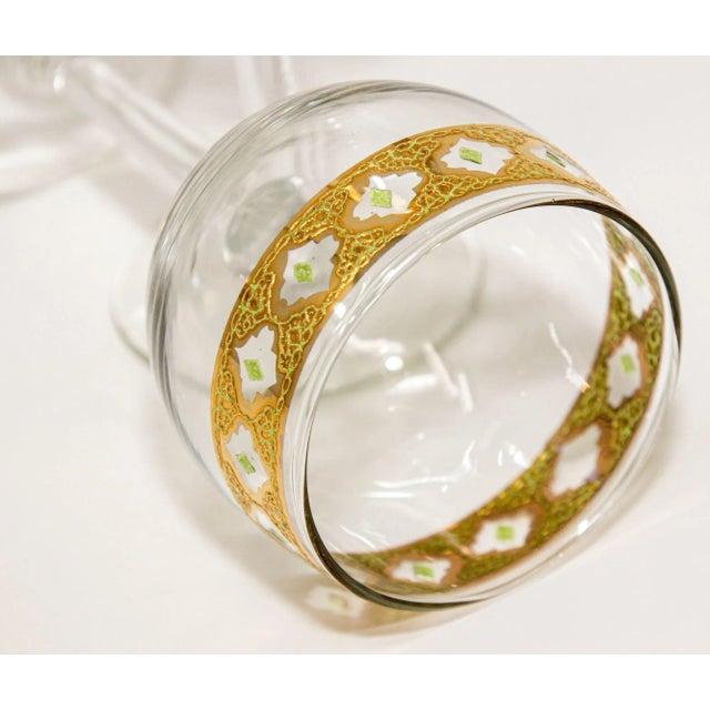 Set of 3 Vintage Culver Ltd Tyrol 22k Gold Rim Banding Wine Glasses For Sale - Image 11 of 13