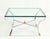 Hoof Brass Feet Chrome X Shape Base 3/4" Glass Square Coffee Table Clean For Sale - Image 9 of 10