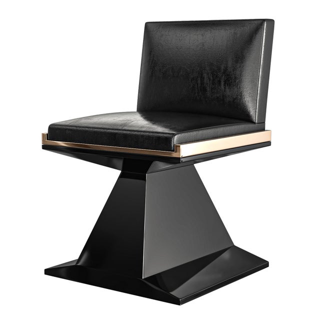 "Amendola" Chair with Stainless Steel and Bronze Details Bizimyer Furniture. Unmatched. Unrivalled. Designed by Hasan...