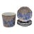 1975 Fitz and Floyd Samurai Horsemen Ice Bucket & 4 Dessert Plates, 5-Piece Set For Sale