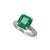 Modern 14k White Gold Gia 3.90ct Emerald Hidden Halo Accented Diamond Cocktail Ring, Size 5.25 For Sale - Image 3 of 8