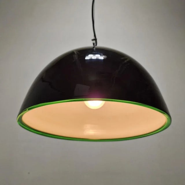 Murano Glass Neverrino Pendant Lamp by Gae Aulenti from Vistosi, 1970s For Sale - Image 6 of 13