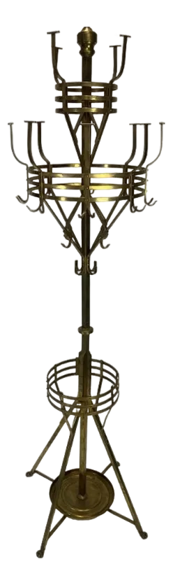 Large Secession Brass Coat Hanger by Adolf Loos, 1890s