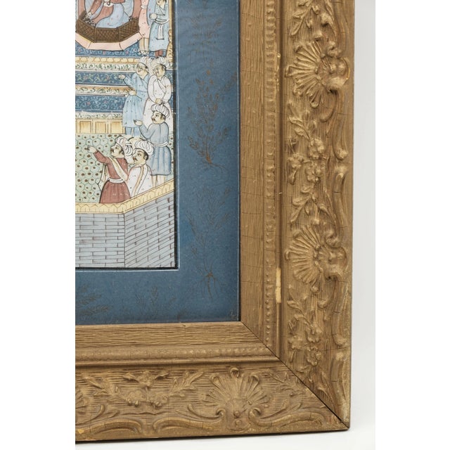 Antique Persian Royal Garden Gouache Manuscript Page Wood Framed & Matted For Sale In San Diego - Image 6 of 6