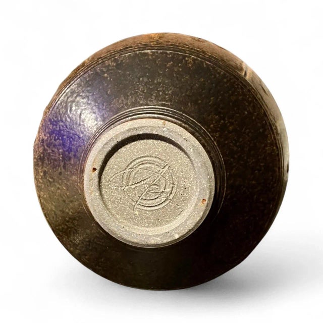 Ceramic 1990s Richard Aerni Signed Ash Glazed Studio Pottery Pitcher Vase-Rochester-Art-Jug For Sale - Image 7 of 9