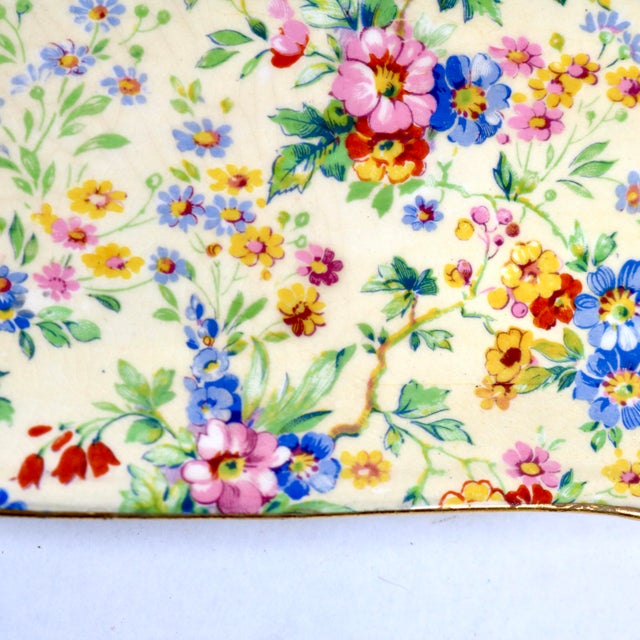 English Vintage Royal Winton Grimwades "Floral Feast" Chintz Rectangular Serving Tray For Sale - Image 3 of 10