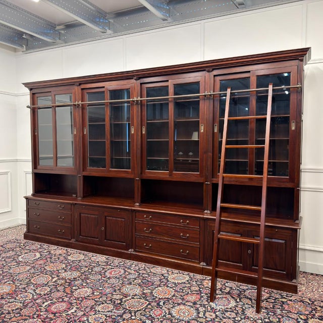 Classic English Library Cabinet Bookcase For Sale - Image 3 of 18