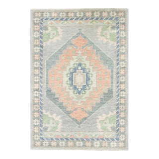 Modern Turkish Oushak Rug 2'2" x 3'2" For Sale