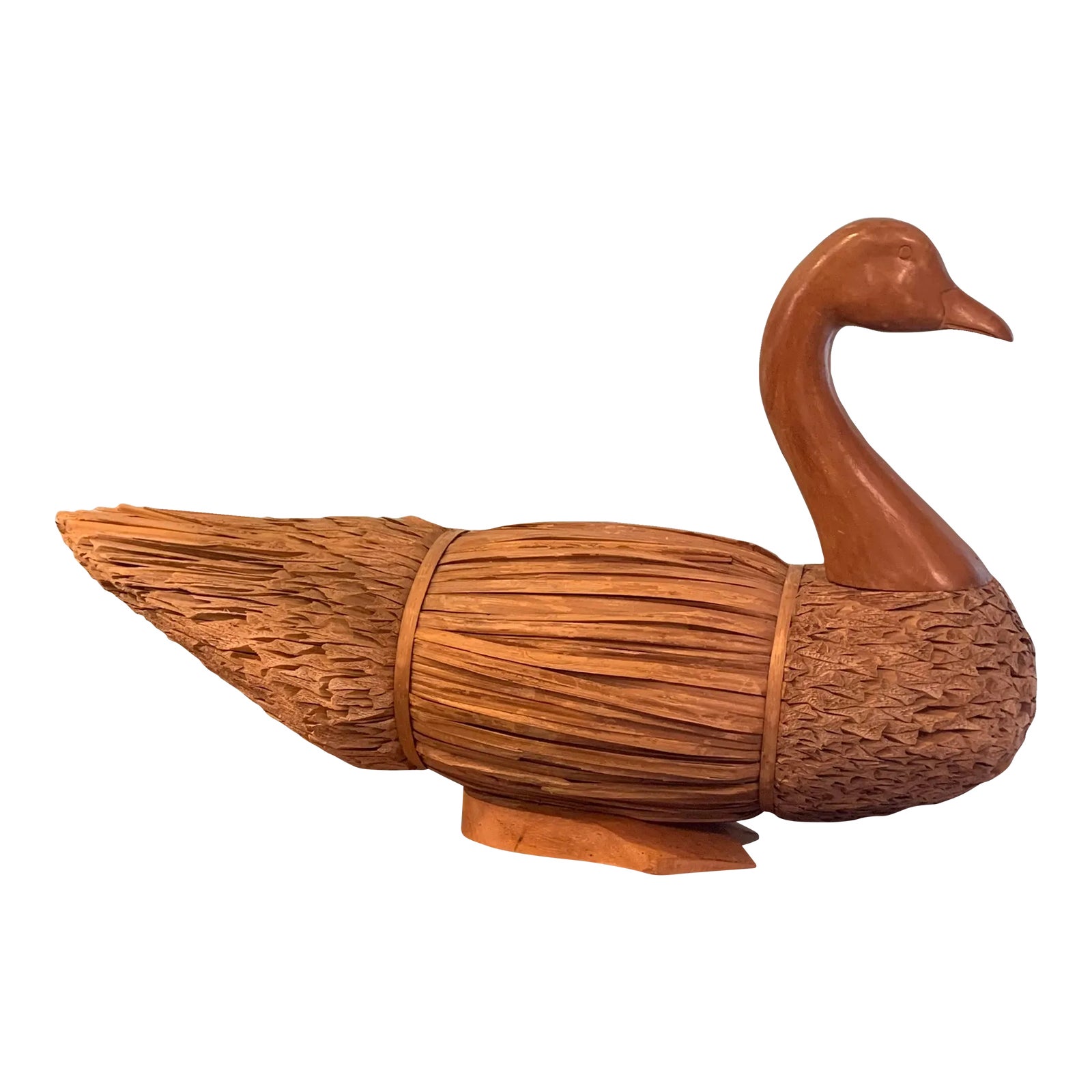 Large Reed and Rush Goose | Chairish