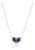 Natural Twin Sapphire and Diamond Heart Necklace in 14k White Gold For Sale