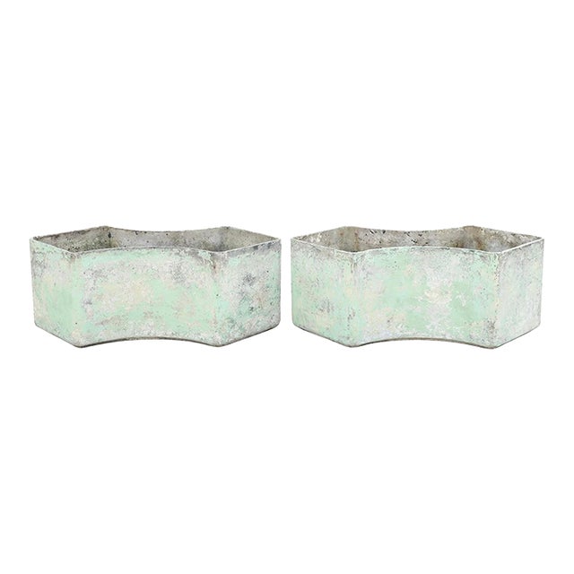 MCM Convex Planters With Green Patina For Sale