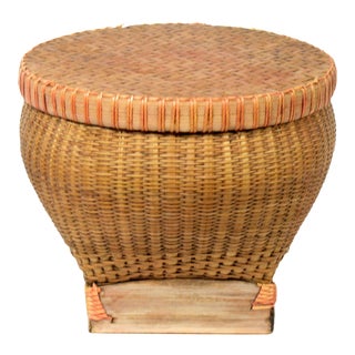 Chinese Lidded Basket For Sale