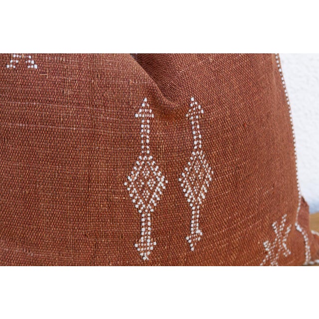 1990s Clay Diamond Cactus Silk Moroccan Pillow For Sale - Image 5 of 8