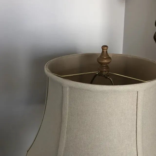 1990s Yellow and Gray Crackle Glaze Ceramic Urn Shaped Lamp With Shade For Sale In Dallas - Image 6 of 9