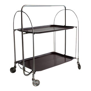 Mid-Century German Collapsible Serving Bar Cart For Sale