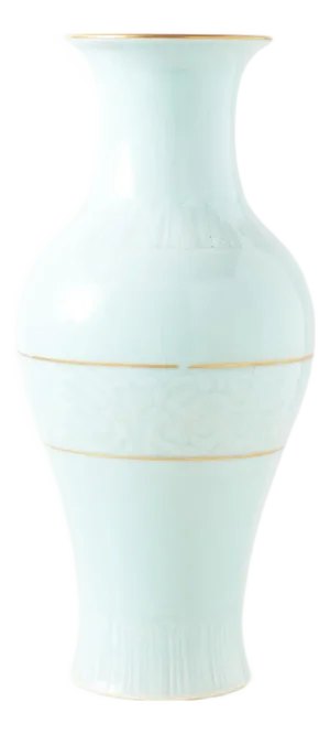 Qianlong-Style Celadon Vase with Gilt Rims