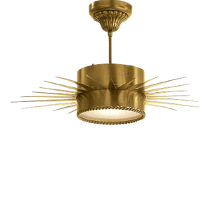 Suzanne Kasler for Visual Comfort Signature Soleil Medium Semi-Flush in Hand-Rubbed Antique Brass with Frosted Glass