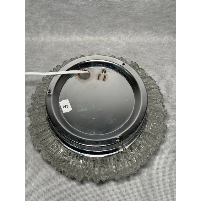 Vintage Textured Glass Flush Mount Ceiling Light, 1970s For Sale - Image 10 of 11
